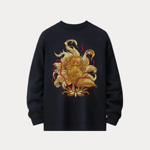 Fox embroidered cotton sweatshirt